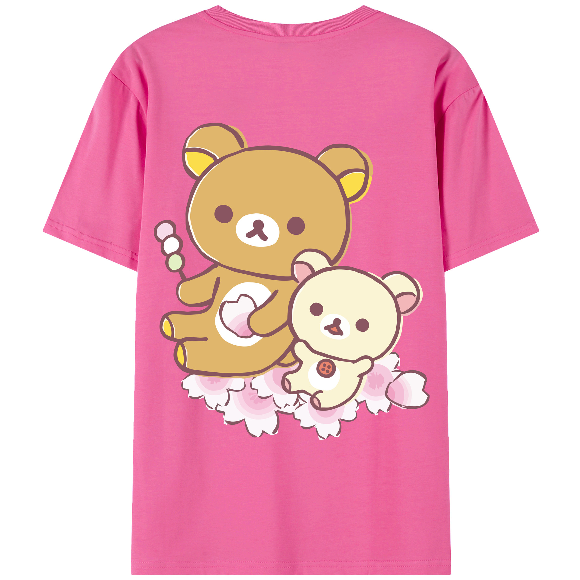 （画像用） リラックマ リラックマ キイロイトリ Rilakkuma Korilakkuma Kiiroitori レディース半袖Tシャツ(バックプリント)